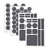 4uds Pegatinas de Agarre para Teléfono Móvil, Textura de Diamante Antideslizantes Cinta Antideslizante con Forma Hexagonal Redonda y Cuadrada para Controladores Cámaras (Gris)