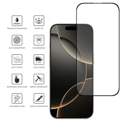 Image of Tempered Glass Screen Protector Compatible for iphone 17 | Front And Back Screen Guard With camera lens protector (Combo)