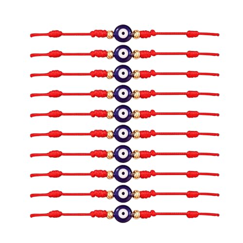 YAOYYG Pack de 9 Pulsera Roja de Protección contra mal de ojo, Pulsera 7 Nudos Roja, Amuletos de Proteccion, Accesorio de la Buena Suerte