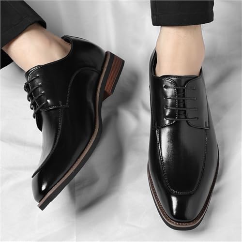 Men's Korean British Style Height Increasing Oxfords Business Casual Dress Shoes Comfortable Lightweight Trendy Genuine Leather3