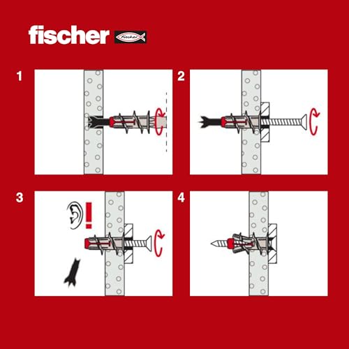 fischer - Cheville autoforeuse pour plaques de carton-plâtre DuoBlade/Boîte de 50