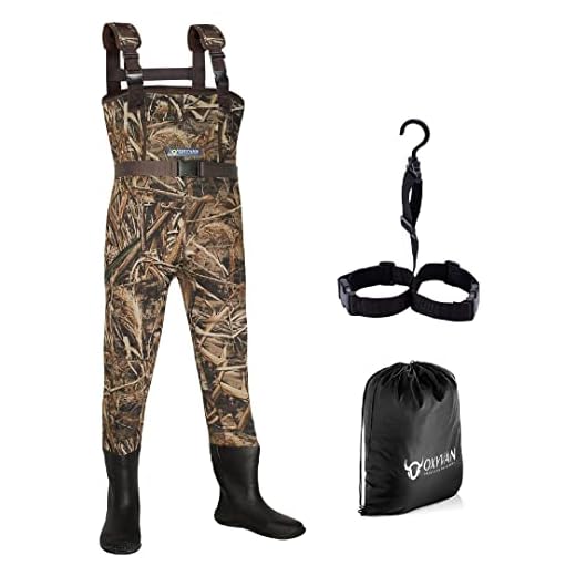 OXYVAN Petiscos infantis com botas de neoprene para caça de patos, à prova d'água, isolados, MAX5, camuflados, jovens