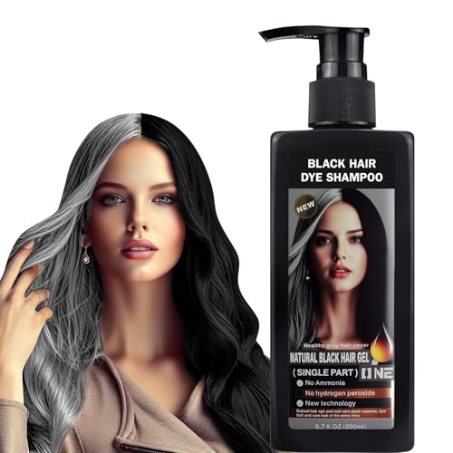 Natural Hair Color Dye Shampoo, Covers Gray Hair Fast with Long-Lasting Color, Plant-Based Formula Repairs Damaged Hair, Gentle on Scalp for At-Home Use, Men &...