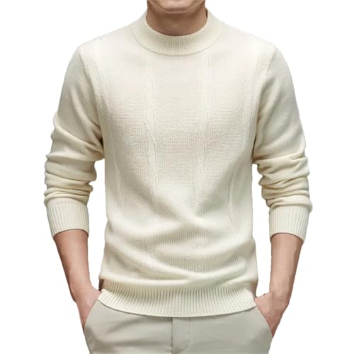 Men’S Classic Wool Thick Pullover Sweater Long Sleeve Mock Neck Solid Warm Knitwear Jumper Tops