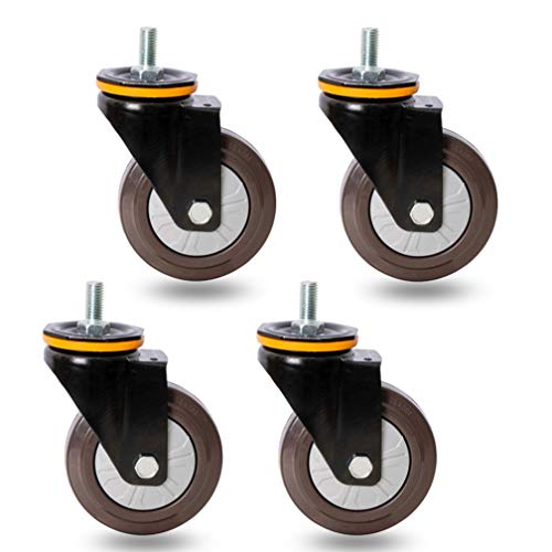 Image of GYRAZXS Heavy Duty Swivel Castors 125mm with M12 Threaded Pin - Perfect for Pallet Furniture & Small Equipment - & Reliable Mobility Solution