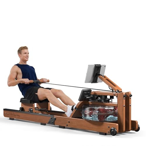 Image of Water Rowing Machine for Home, Rower Machine with Leak-Proof Water Tank, LCD Monitor, 400 LBS Capacity, Ergonomic Seat,Quiet Row Machine for Small Spaces & Apartments, Full Body Workout Equipment