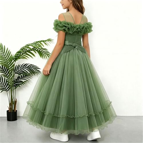 Vestido de fiesta para niñas cómodo y elástico con hombros descubiertos para evitar rozaduras en galas 6