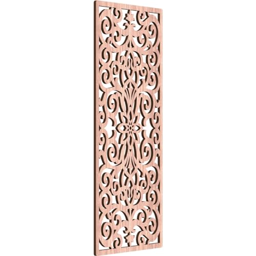 Image of Buel Decorative Pierced Fretwork Wood Wall Panels, 15 3 /8 inchW x 39 3 /8 inchH x 3 /8 inchT, Walnut