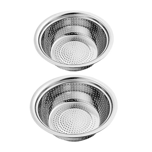 Juego de 2 coladores de acero inoxidable para cocina, 24 cm y 26 cm, tamiz de arroz para pasta y verduras