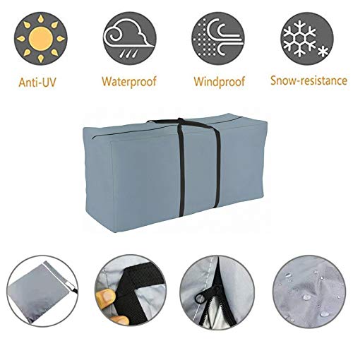Orqihod Outdoor Furniture Seat Cushions Storage Bag With Zipper Patio Cover Carrying Bag Large Size Grey Waterproof #TOP2