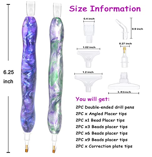 Praise V Do 2Pc Diamond Painting Pen, Diamond Art Pen, Diamond Painting Drill Pen Only, Handmade Resin 5D Diamond Painting Art Pen Kits Tool Accessories Nail Stylus (Purple Orchid) #TOP1