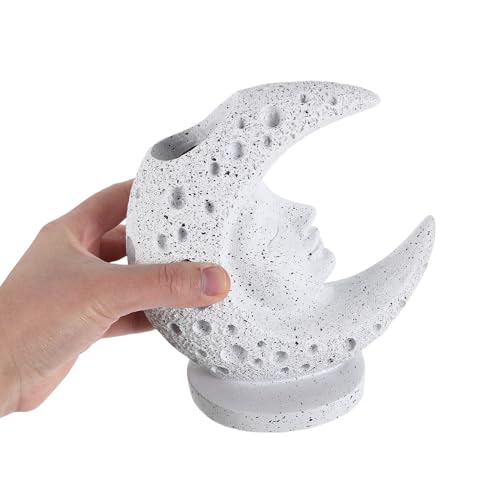 Vase décoratif maison lune blanc résine idée cadeau bohème - 5
