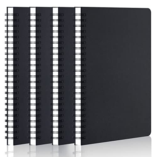 Cahier ligné à spirale A5 bloc-notes écriture et carnet de croquis rigide 4packs