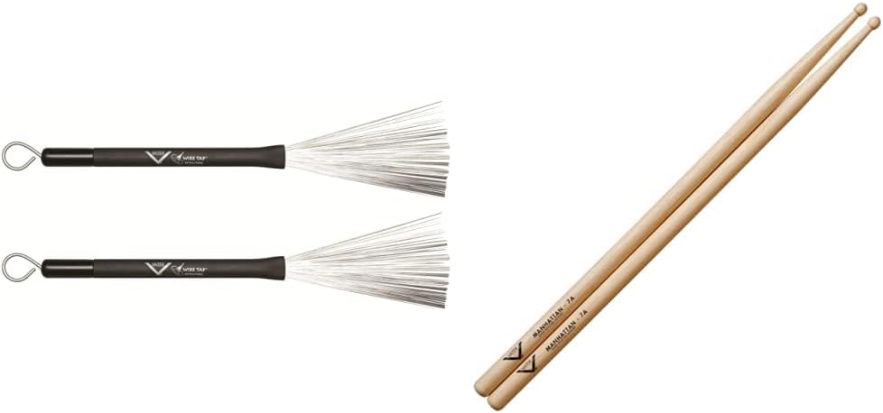 Vater drum brushes & 7A wood tip sticks set