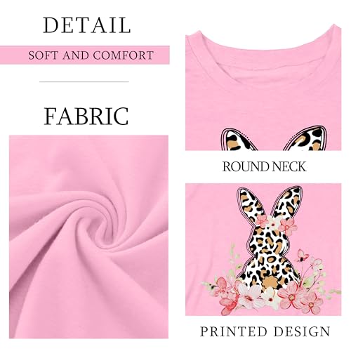 Image of Ithalt Kids Easter Shirts for Girls Cute Bunny Graphic Tshirt Easter Long Sleeve Tops 5-14y