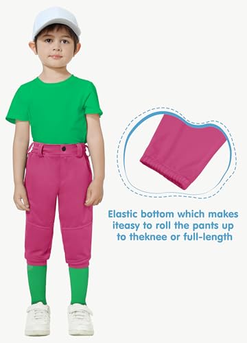 MIVEI Calça de beisebol infantil de 2 a 7 anos - Calça de beisebol infantil juvenil com passadores d