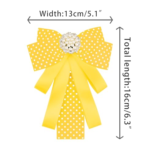 Image of Ribbon Polka Dots Bow Ties Cute Bowties for Women, Clip Fashion Collar Decoration