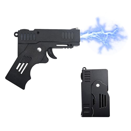 Foldable Stun Gun, Self-Defense with LED Flashlight,Rechargeable, Mini Stun Gun for Woman and Men，Safety Switch