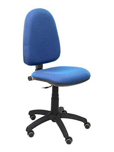 PIQUERAS Y CRESPO Modell 04CP Ergonomischer Bürostuhl mit Permanentkontaktmechanik, höhenverstellbar und räder parkett Sitz und Rücken gepolstert in Stoff BALI marineblau Cover