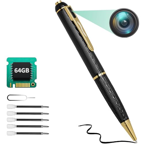 1080P Small Nanny Camera, 64GB Security Body Camera Pen for Indoor Outdoor