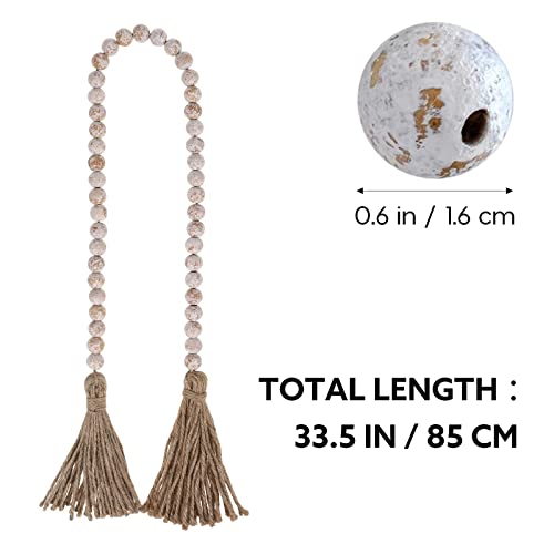 IMIKEYA-Wooden-Beads-Garland-Farmhouse-Wood-Bead-Garland-for-Tiered-Tray-Farmhouse-Beads-Hanging-Wood-Bead-Garland-with-Tassels-Prayer-Rustic-Beads-for-Coffee-Table-Decor IMIKEYA Wooden Beads Garland Farmhouse Wood Bead Garland for Tiered Tray Farmhouse Beads Hanging Wood Bead Garland with Tassels Prayer Rustic Beads for Coffee Table Decor