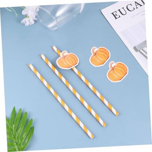 40 pitillos de papel naranja para fiesta de Halloween miniatura 7