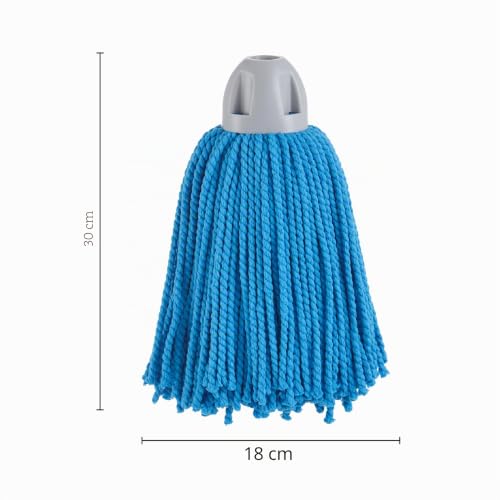 Miniatura 2 de Maya Fregona Max Pro Hilo. Limpieza Eficiente Y Duradera Para Superficies Lisas. 100 Microfibra. Extra Absorbente Y Escurrefacil. Rosca Universal. Pack De 2 Fregonas Azul