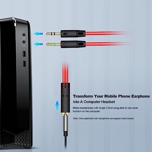 Cable divisor jack 3.5mm para auriculares y micrófono miniatura 6