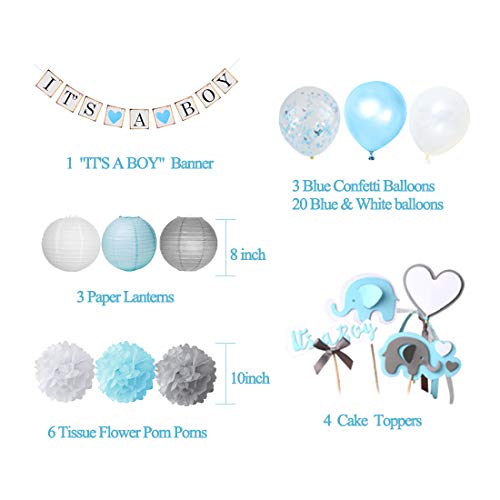 JOYMEMO Baby Shower Decorations per Boy Blue And