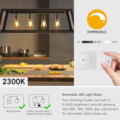 Image of Jensense Edison Bulbs E26 LED Bulb 60 Watt Equivalent, Vintage LED Light Bulbs CRI90+ ST19, Dimmable Clear Light Bulbs (2300K Amber Light, 7watt-1 Pack)