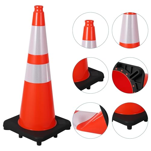 8 Pack 28 Inch Traffic Cones with Weighted Base - PVC Orange Safety Cones for Construction, Parking Lot, Driveway & Event Traffic Control by EliteEdge - Image 7