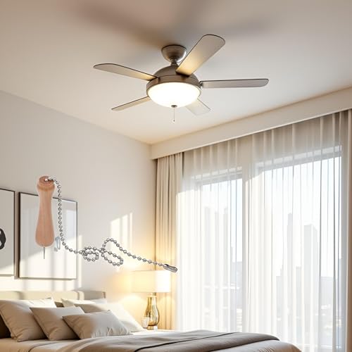 Image of 1pc Wood Color Simplicty Fashionable Ceiling Fan Pull Chains,Exquisite Wooden Pull Chain Extension for Ceiling Light Lamp Fan Chain Accessories