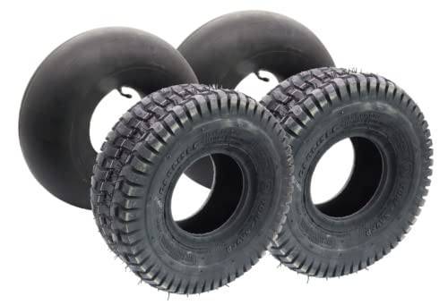 SECURA 2x pneus avec chambre à air 15x6.00-6 compatibles avec les tracteurs de pelouse autoportés