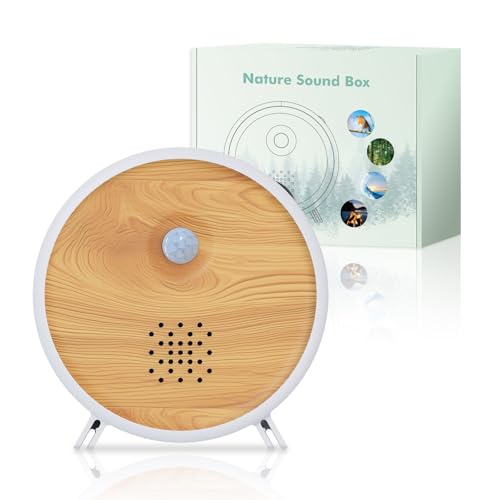 Singing Bird Box, 9 Soothing Nature Sounds White Noise Machine with Motion Sensor, Portable Bird Chirping Sound Box with Timer & 0-90dB Volume Control, Relaxation Gift for Home Bathroom Office Travel