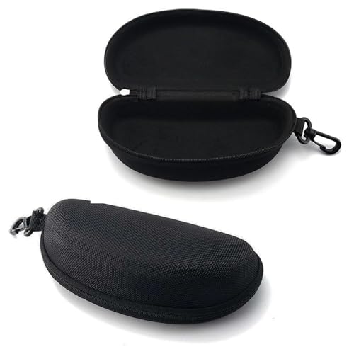 Image of Sunglasses Case Hard Shell with Zip & Hook Clip | EVA Shockproof Eyeglass Case Box | Portable Spectacle Cover for Men Women | Travel Glasses Storage Protector.