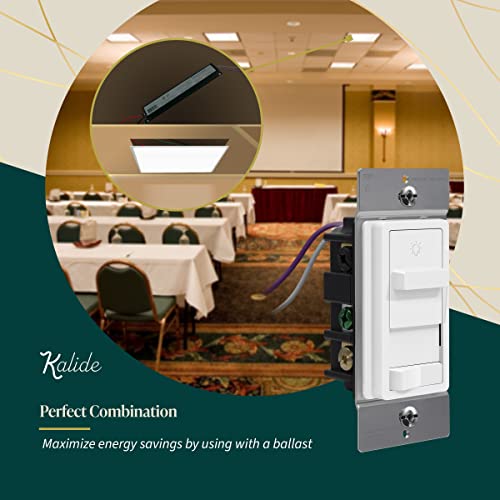 Topgreener Kalide 0-10V Dimmer Light Switch, Led Dimmer Switch, Low Voltage Dimmer, 3-Way Or Single Pole, 120Vac 60Hz, 120Vac 10A/ 277Vac 5A Led, Tgsds-010-W, White #TOP24