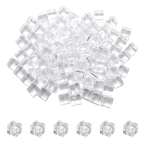 100 Cubos de Hielo de Acrílico Cuadrados de 12 mm miniatura 1