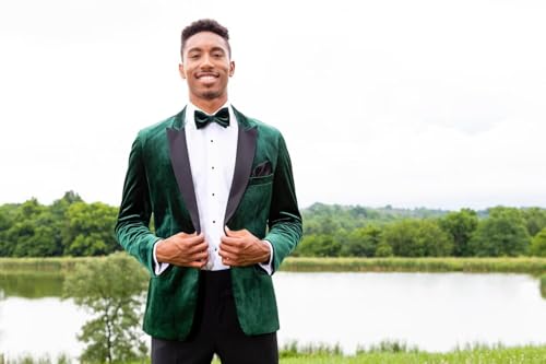 Men Blazer Jacket Casual Velvet Suit Formal Men Tuxedo Blazer for Men Fashion Dinner Party with Tie3