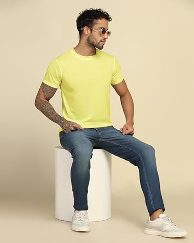 Image of VastraVibes Cotton Regular Fit T-Shirt Round Neck Casual Mens Plain Tshirt