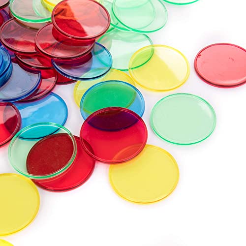 Jumbo Bingo Bundle - 50 Large Print Bingo Cards, 300 1.25" Bingo Chips - Educational Stem Resource - Translucent Colored Counting Markers #TOP4