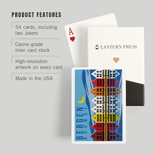 Baraja de Póker Bergen Norway Casas Coloridas 52 cartas miniatura 3