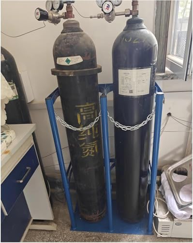 GLJTUO 40L Oxygen Tank Holder Carrier, 100cm Tall Fixed Shelf Rack for Gas Cylinder Storage, Adjustable Chain & Pre-drilled Holes, Durable Oxygen Cylinder Stand,3