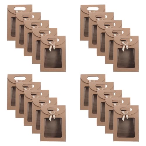 Bolsas de papel kraft para galletas con ventana frontal para evitar roturas de dulces 20 piezas