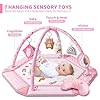 Baby Gym Play Mat, 8-in-1 Tummy Time Mat & Ball Pit with 6 Toys, Washable Baby Activity Mat for Visual, Hearing, Sensory, Motor Development, Babies Gift for Newborn Infant 0-3-6-9-12 Months (Pink) #3