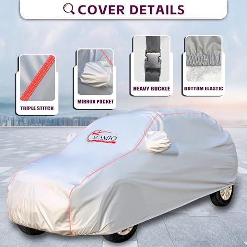 Image of Car Cover for Kia Carens Clavis 2025-2026 Model | 100% Waterproof, Dustproof, UV Resistant | All-Weather Protection with Mirror Pockets | Custom Fit, Triple Stitch | Grey