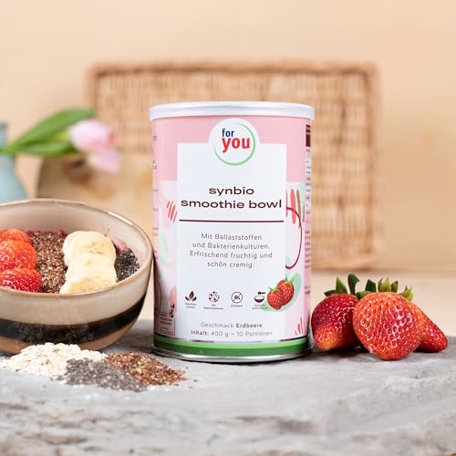 for you Synbio Smoothie-Bowl 400g - Darmfreundliche Smoothiebowl mit Bakterienkulturen & Ballaststoffen aus Hafer, Leinsaat, Apfelfasern, Flohsamen, Chiasamen uvm. - 100% Natürlich (Erdbeere)