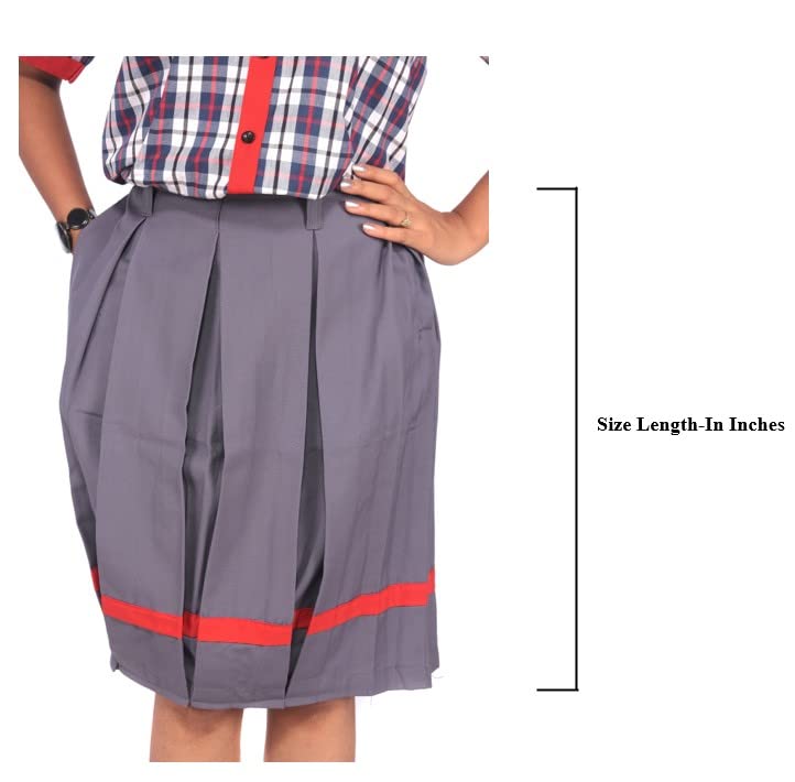 Image of D V Enterprise School Uniform Girls Skirt for Kendriya Vidyalaya, KV School Uniform Girls