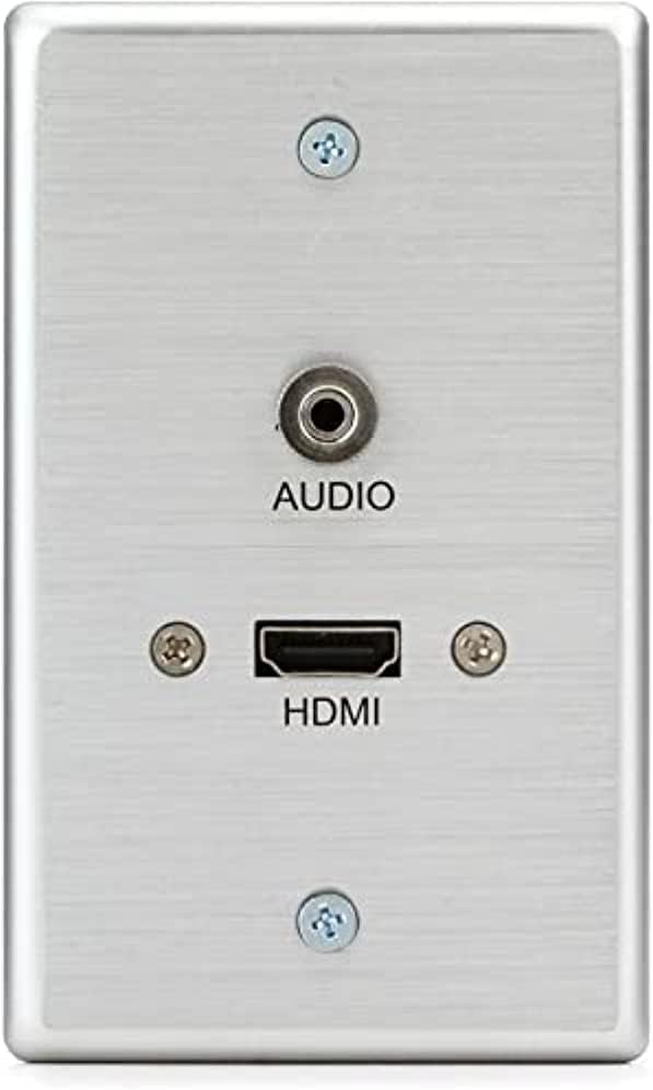 Legrand - C2G Single Gang Wallplate, Audio Wall Plate to Use as HDMI Wallplate as Pass Through Wall Plate, Brushed Aluminum, Silver, 1 Count, C2G 39871