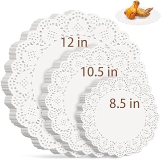 90 Pack Paper Doilies Assorted Sizes, 8.5inch 10.5 inch and 12 inch Round White Paper Doilies for Food, Disposable Lace Paper Doilies Paper Placemats for Party Table Crafts Cakes Desserts Tableware