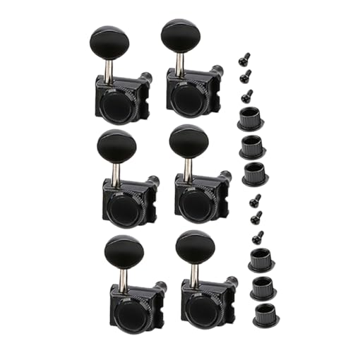 NULYLU 6 Pack Acoustic Guitar Tuning Pegs Locking Tuners for Electric Guitars Pitch Knobs Tuning System Head